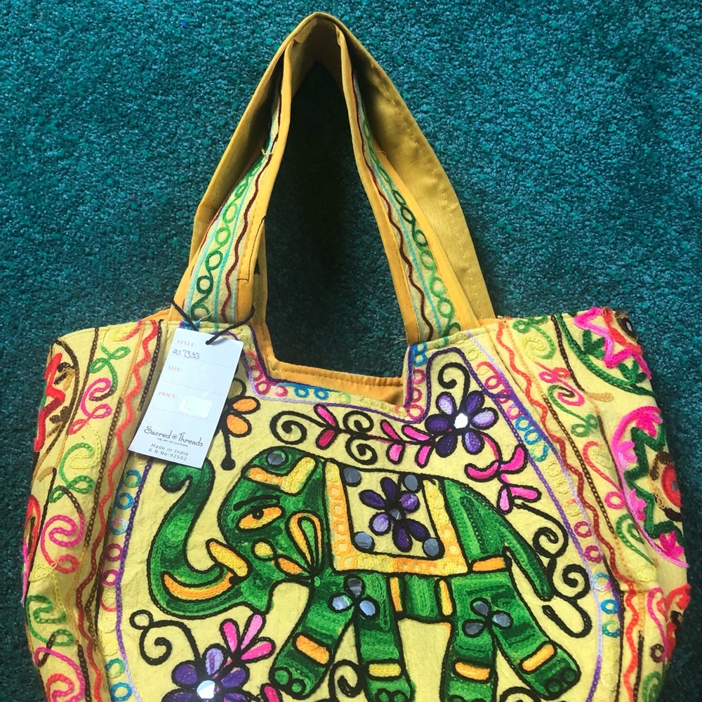 boho embroidered elephant bag - Picture 2 of 5